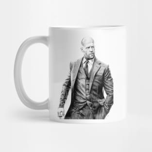 jason statham hand drawing fan works graphic design and drawing by ironpalette Mug